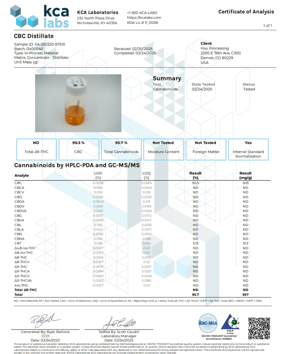 Improved Health CBC (Cannabichromene) Isolate 95.7% – 1ml Glass Syringe | Pure & Potent