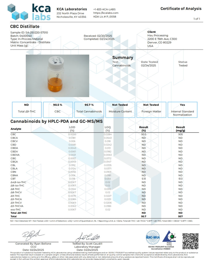 Improved Health CBC (Cannabichromene) Isolate 95.7% – 1ml Glass Syringe | Pure & Potent
