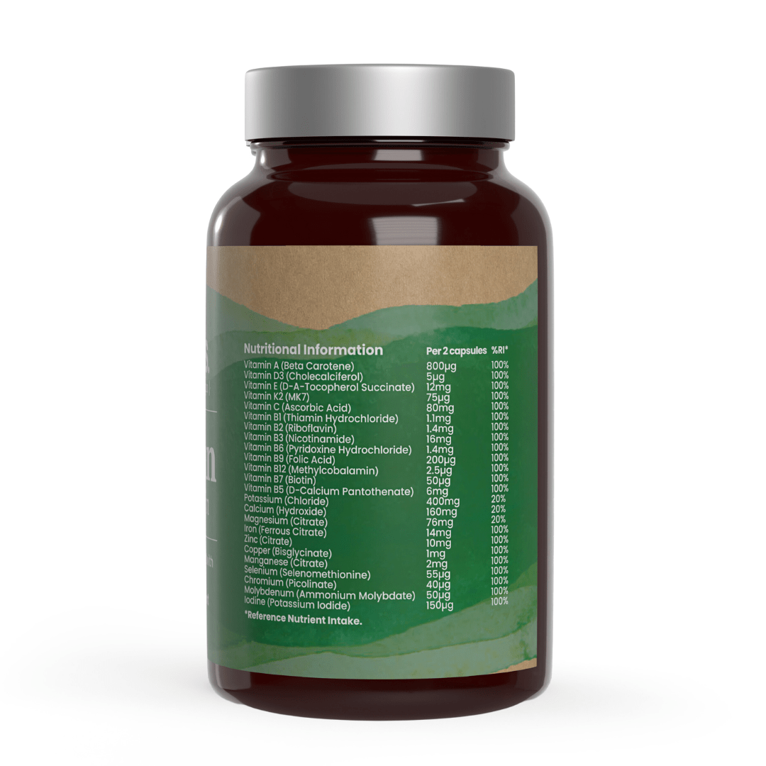 Veganates Ethical UK Vegan Multivitamin Supplement NOW IN Recycled Glass Jars
