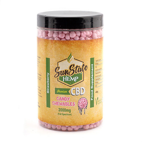 Sun State Hemp Full Spectrum Candy Chewables 2000mg – Strawberry - SilverbackCBD