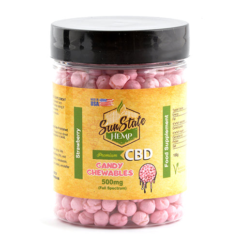 Sun State Hemp Full Spectrum Candy Chewables 500mg – Strawberry - SilverbackCBD