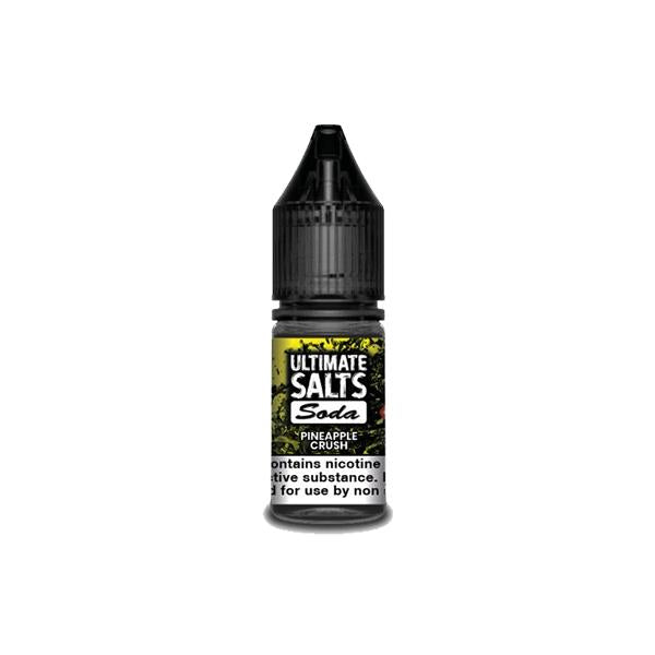 10MG Ultimate Puff Salts Soda 10ML Flavoured Nic Salts (50VG-50PG) - Flavour: Pineapple Crush - SilverbackCBD