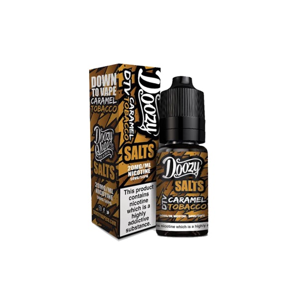 10mg Doozy Vape Co Nic Salt 10ml (50VG-50PG) - Flavour: Caramel Tobacco - SilverbackCBD