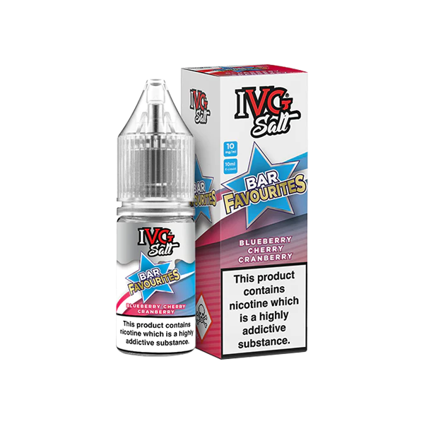 10mg I VG Bar Favourites 10ml Nic Salts (50VG/50PG) - Flavour: Blueberry Pomegranate