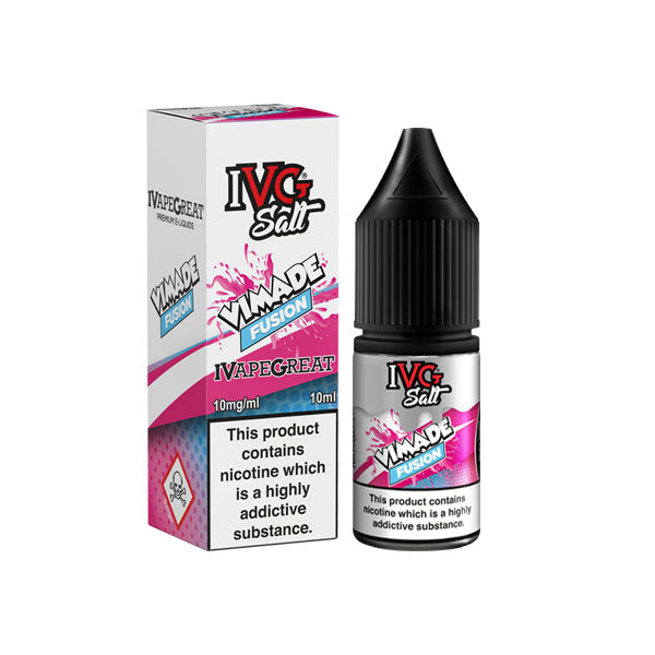 10mg I VG Drinks Salts 10ml Nic Salts (50VG-50PG) - Flavour: Vimade Fusion