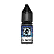 10mg Ultimate Puff Salts On Ice 10ml Flavoured Nic Salts (50VG-50PG) - Flavour: Raspberry - SilverbackCBD