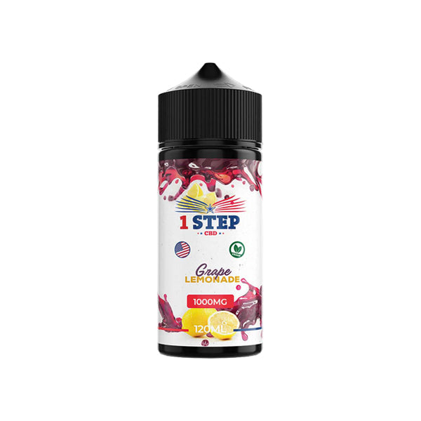 1 Step CBD 1000mg CBD E-liquid 120ml (BUY 1 GET 1 FREE) - Flavour: Grape Lemonade - SilverbackCBD