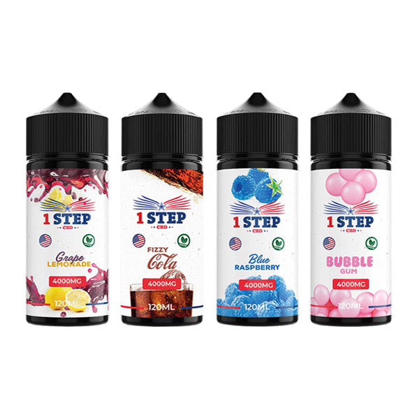 1 Step CBD 4000mg CBD E-liquid 120ml (BUY 1 GET 1 FREE) - Flavour: Bubblegum - SilverbackCBD