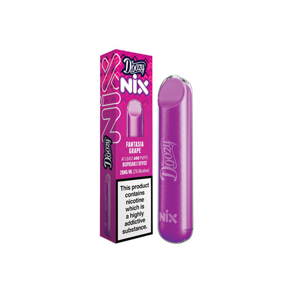 20mg Doozy Nix Disposable Vape Device 600 Puffs - Flavour: Apple Grape - SilverbackCBD