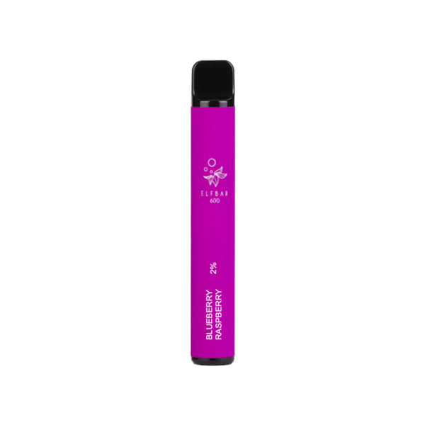 20mg ELF Bar Disposable Vape Pod 600 Puffs - Flavour: Blueberry Raspberry