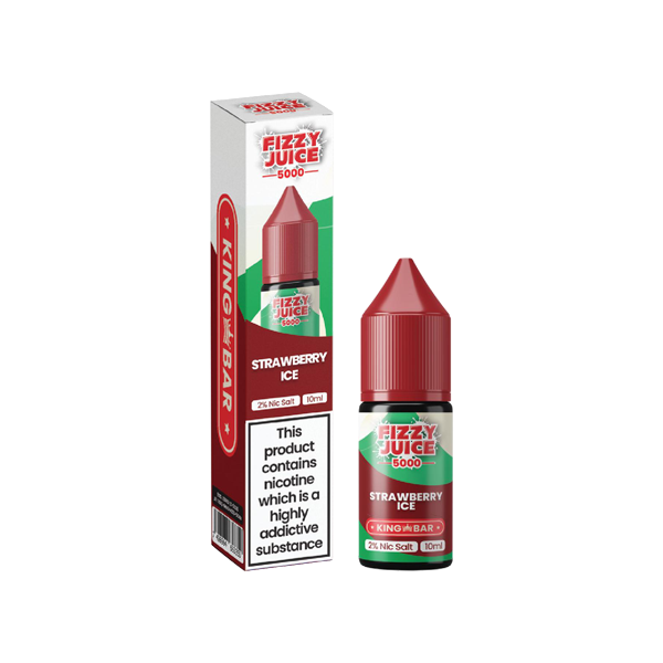 20mg Fizzy Juice King Bar 10ml Nic Salts (50VG/50PG) - Flavour: Red Apple Ice