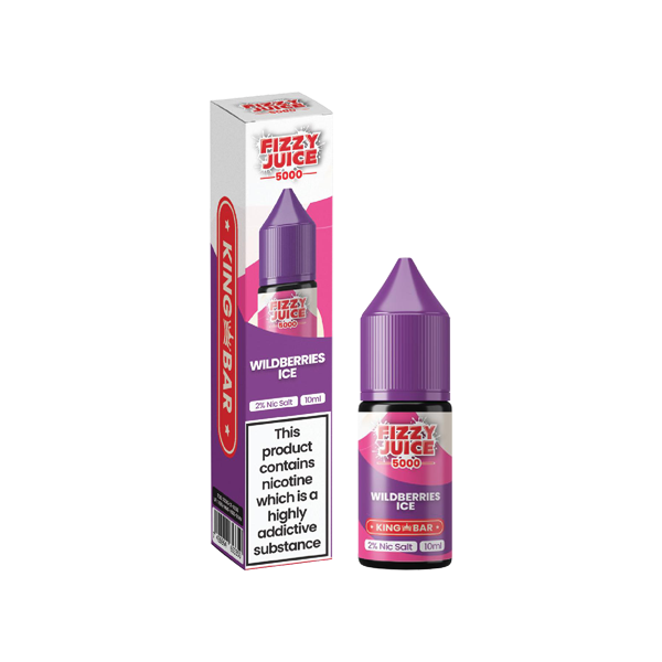 20mg Fizzy Juice King Bar 10ml Nic Salts (50VG/50PG) - Flavour: Blueberry Ice