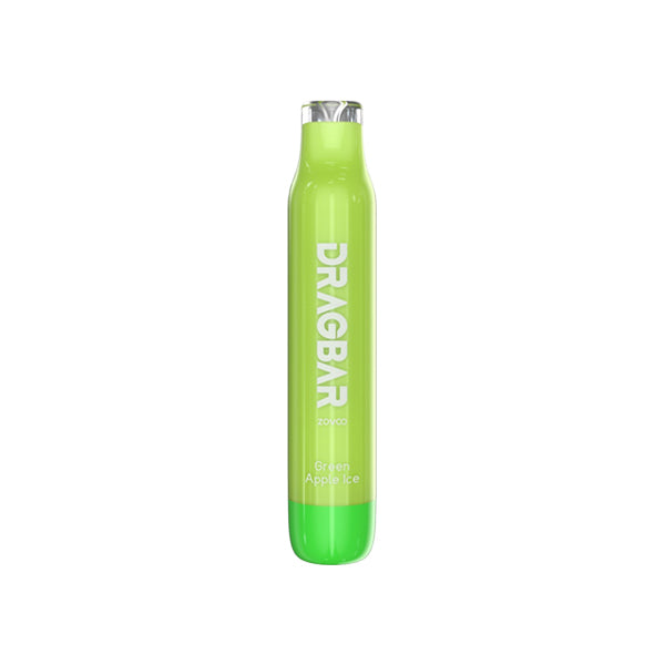 20mg Voopoo Drag Bar 600 Disposable Vape Pen 600 Puffs - Flavour: Green Apple Ice - SilverbackCBD