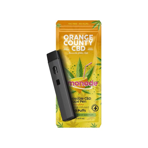 Orange County CBD 600mg CBD Disposable Vape - 1ml 300 Puffs - Flavour: Lemonade - SilverbackCBD