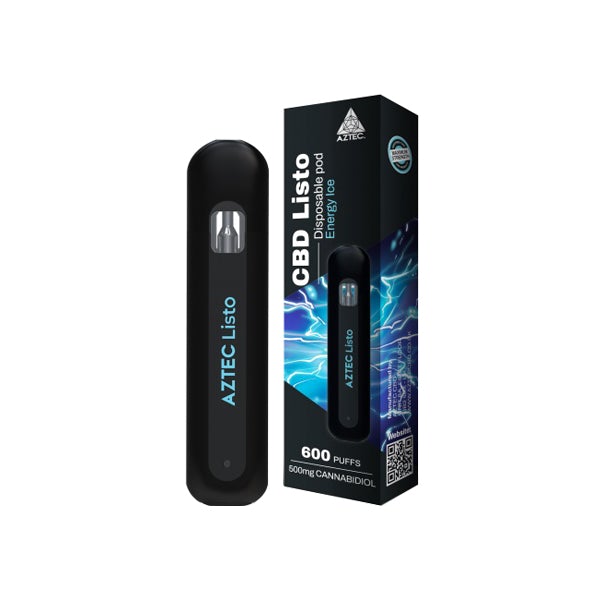 Aztec CBD Listo 500mg CBD Disposable Vape Pen - 1ml 600 Puffs - Flavour: Watermelon - SilverbackCBD