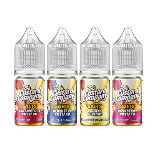 20mg The Custard Company Flavoured Nic Salt 10ml (50VG-50PG) - Flavour: Strawberry Custard - SilverbackCBD