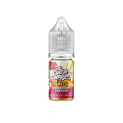 20mg The Custard Company Flavoured Nic Salt 10ml (50VG-50PG) - Flavour: Strawberry Custard - SilverbackCBD