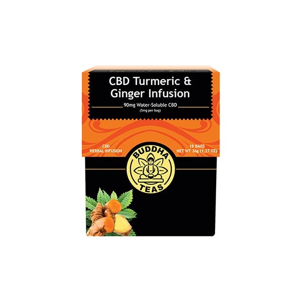 Buddha Teas 5mg CBD Tea Bags - Turmeric & Ginger Infusion - SilverbackCBD