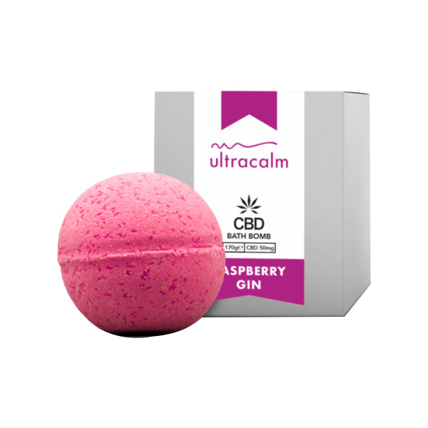 Ultracalm 50mg CBD Bath Bombs 170g (BUY 1 GET 1 FREE) - Flavour: Raspberry & Gin
