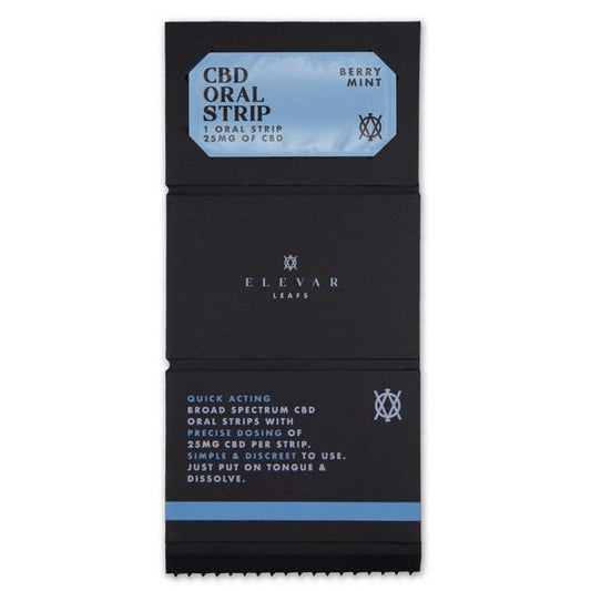 Elevar Leafs 125mg CBD Oral Strips - Flavour: Berry Mint - SilverbackCBD