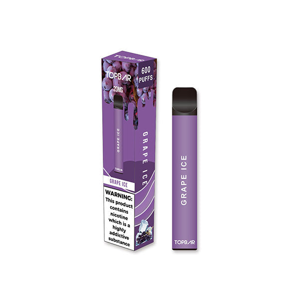 20mg Top Bar EE 600 Disposable Vape Device 600 Puffs - Flavour: Blueberry