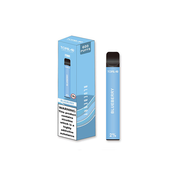 20mg Top Bar EE 600 Disposable Vape Device 600 Puffs - Flavour: Blue H