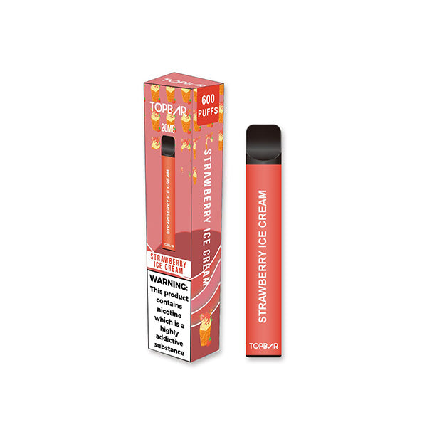 20mg Top Bar EE 600 Disposable Vape Device 600 Puffs - Flavour: Cherry Tunes
