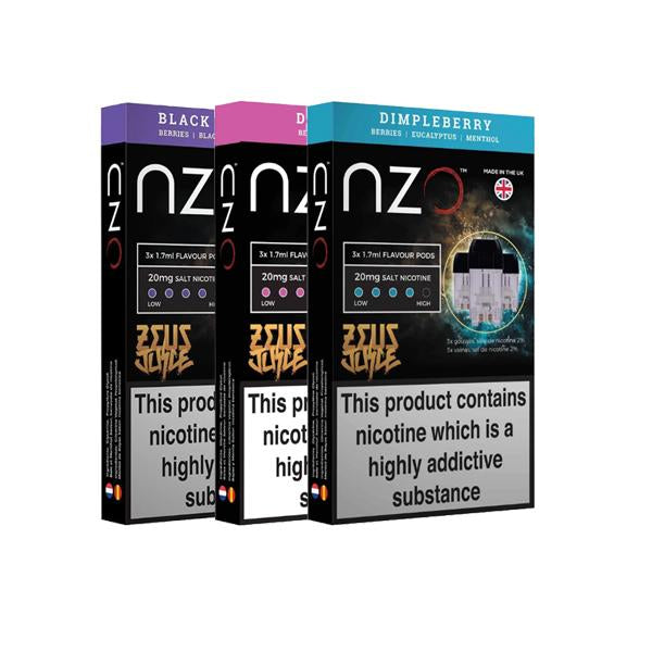 NZO 20mg Zeus Salt Cartridges with Red Liquids Nic Salt (50VG-50PG) - Flavour: Dimpleberry - SilverbackCBD