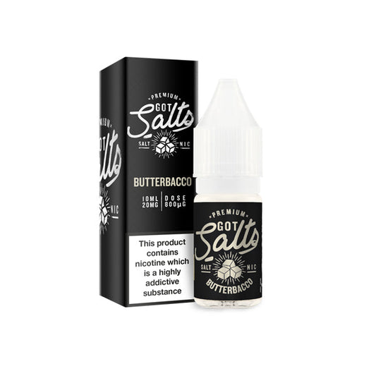 20mg Got Salts 10ml Nic Salts (50VG-50PG) - Flavour: Butterbacco