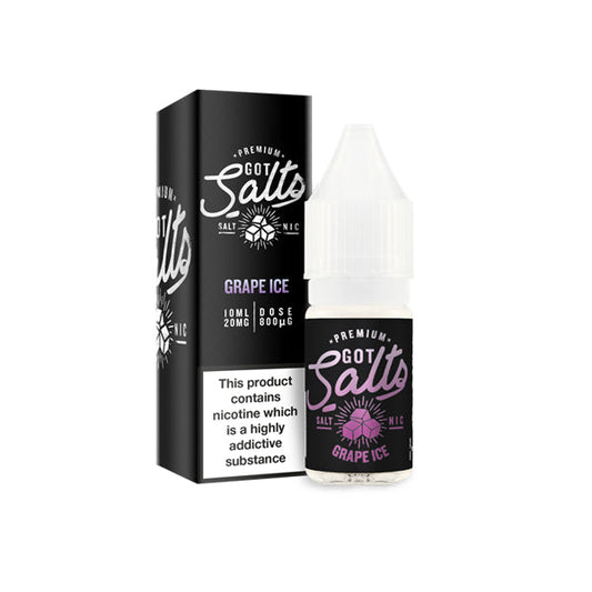20mg Got Salts 10ml Nic Salts (50VG-50PG) - Flavour: Grape Ice