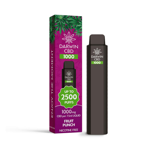 Darwin CBD 1000 Disposable Vape Device 2500 Puffs - Flavour: Grape & Berry Menthol