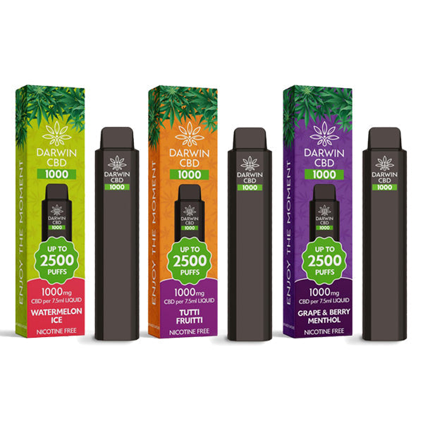 Darwin CBD 1000 Disposable Vape Device 2500 Puffs - Flavour: Cherry Cranberry Menthol