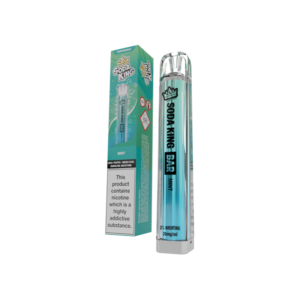 20mg Soda King Bar Disposable Vape Device 600 Puffs - Flavour: Menthol