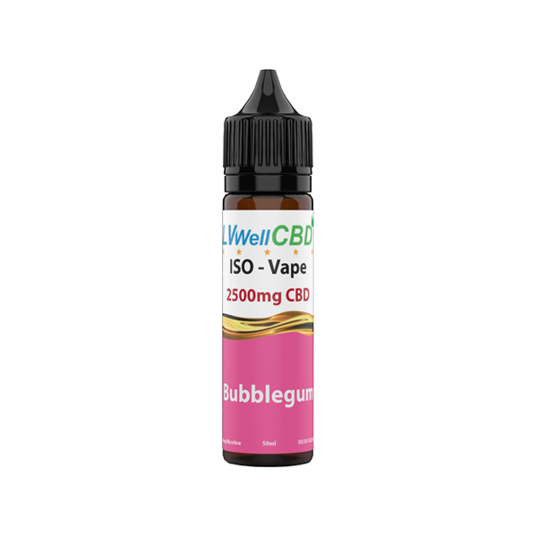 LVWell CBD Iso-Vape 2500mg CBD E-liquid 50ml (50VG/50PG) - Flavour: Bubblegum
