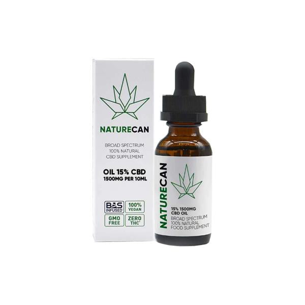 Naturecan 15% 1500mg CBD Broad Spectrum MCT Oil 10ml - SilverbackCBD