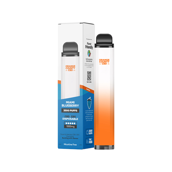 Orange County CBD 1000mg CBD & CBG Disposable Vape Device 3500 Puffs - Flavour: Energy Ice