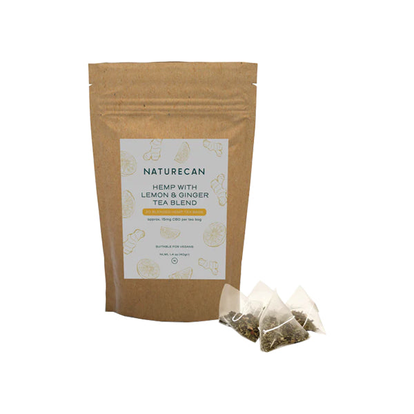 Naturecan 300mg CBD Hemp Tea - 20 Bags - Flavour: Hemp With Lemon & Ginger