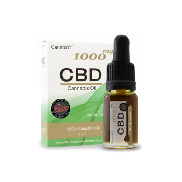 Canabidol 1000mg CBD Raw Cannabis Oil Drops 10ml - SilverbackCBD