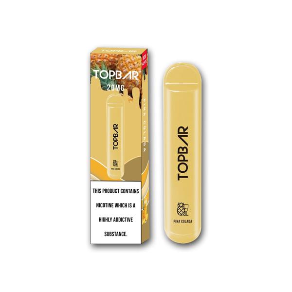 20mg Top Bar Disposable Vape Pod 600 Puffs - Flavour: Green Mango - SilverbackCBD