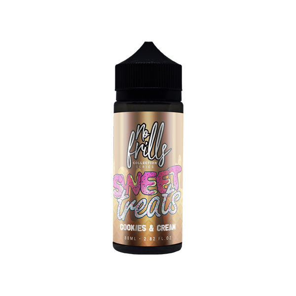No Frills Collection Sweet Treats 80ml Shortfill 0mg (80VG-20PG) - Flavour: Cookies & Cream