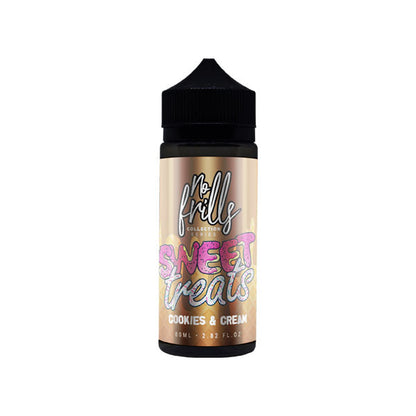No Frills Collection Sweet Treats 80ml Shortfill 0mg (80VG-20PG) - Flavour: Cookies & Cream