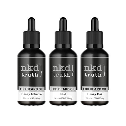 NKD 150mg CBD Infused Speciality Beard Oils 30ml - Flavour: Honey Oak