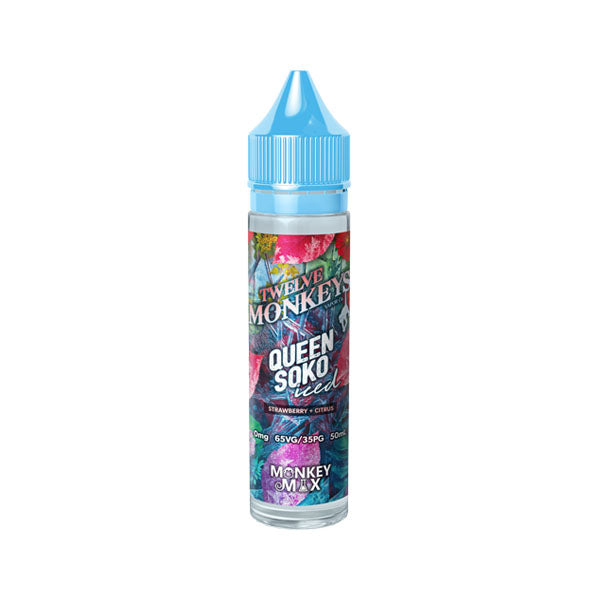 Twelve Monkeys Ice Age 50ml Shortfill 0mg (70VG-30PG) - Flavour: Queen Soko Iced