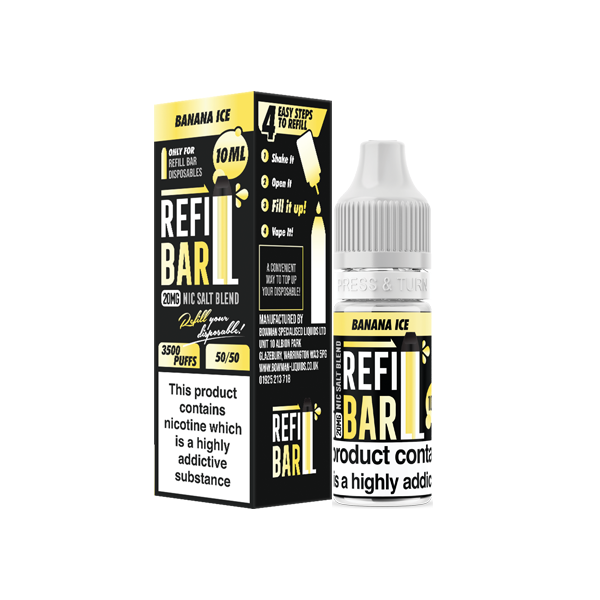 20mg Refill Bar Salts 10ml Nic Salts (50VG/50PG) - Flavour: Apple Pear Peach Ice