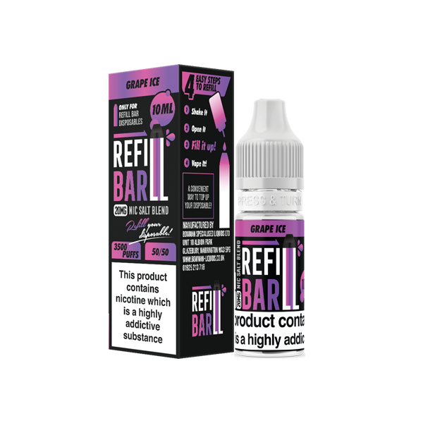 20mg Refill Bar Salts 10ml Nic Salts (50VG/50PG) - Flavour: Blue Razz Lemonade