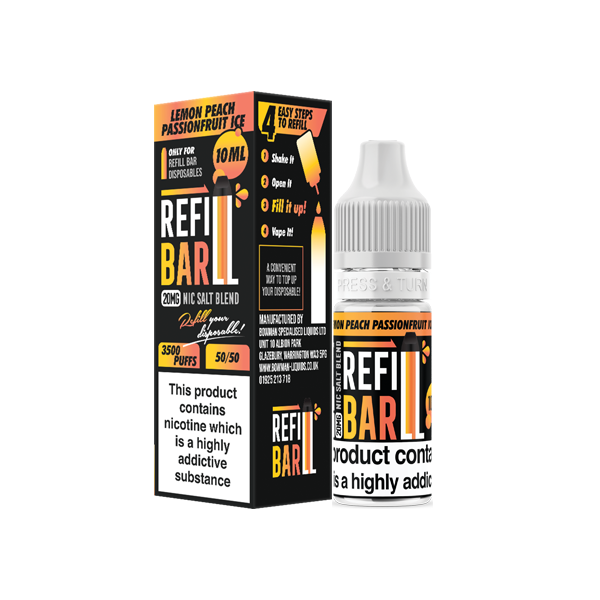 20mg Refill Bar Salts 10ml Nic Salts (50VG/50PG) - Flavour: Blue Razz Lemonade