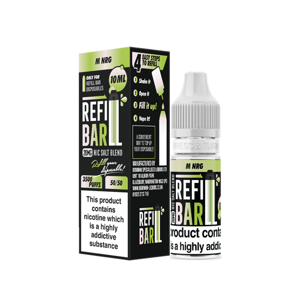 20mg Refill Bar Salts 10ml Nic Salts (50VG/50PG) - Flavour: Blue Razz Lemonade