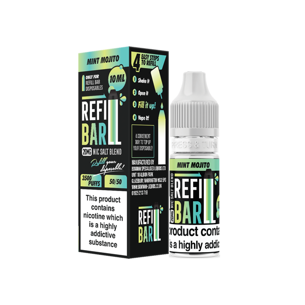 20mg Refill Bar Salts 10ml Nic Salts (50VG/50PG) - Flavour: Blue Razz Lemonade