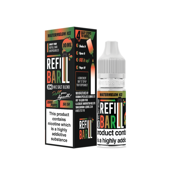 20mg Refill Bar Salts 10ml Nic Salts (50VG/50PG) - Flavour: Blue Razz Lemonade