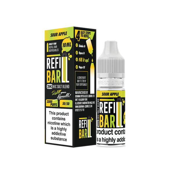 20mg Refill Bar Salts 10ml Nic Salts (50VG/50PG) - Flavour: Blue Razz Lemonade